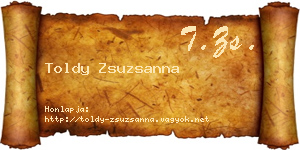 Toldy Zsuzsanna névjegykártya